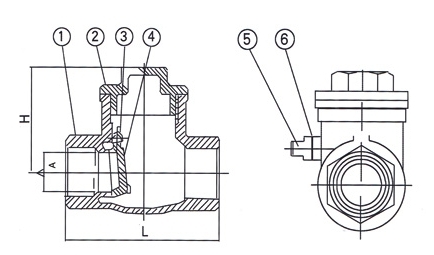 内螺纹止回阀,内螺纹止回阀结构图,止回阀